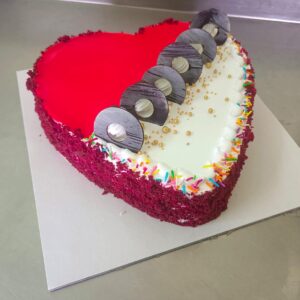 Red Velvet Heart Shape Cake - 1KG